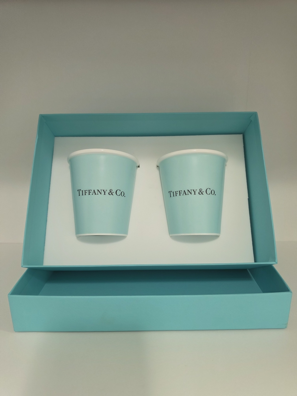 Tiffany & Co. Coffee Cups in Bone China, Set of Two- (Unused)